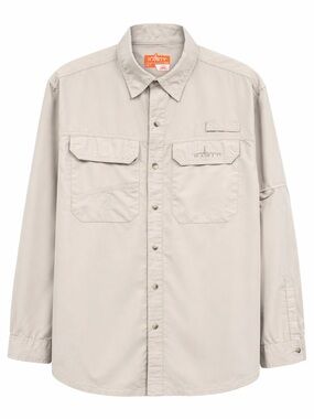 Habits Performance Long Sleeve Button Shirt in  Khaki